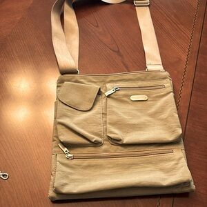 Baggallini Taupe Crossbody Purse With Adjustable Straps